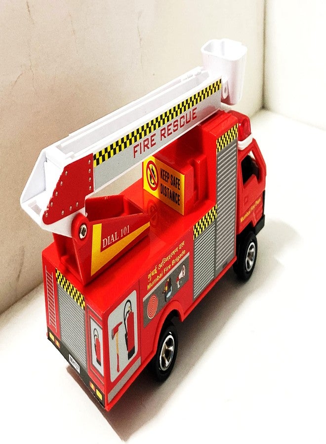 Shinsei Toy Car for Kids-Model-Fire Truck-Pull Back Action-with Movable and Collapsible Ladder0-Made in India-for Boys and Girls Above 3 Years,Red - Image 2